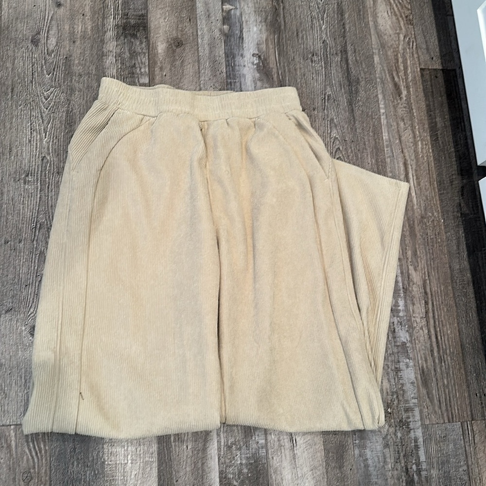 Halara High Waisted Side Pocket Straight Leg Mop Corduroy Casual Pants - Picture 7 of 8